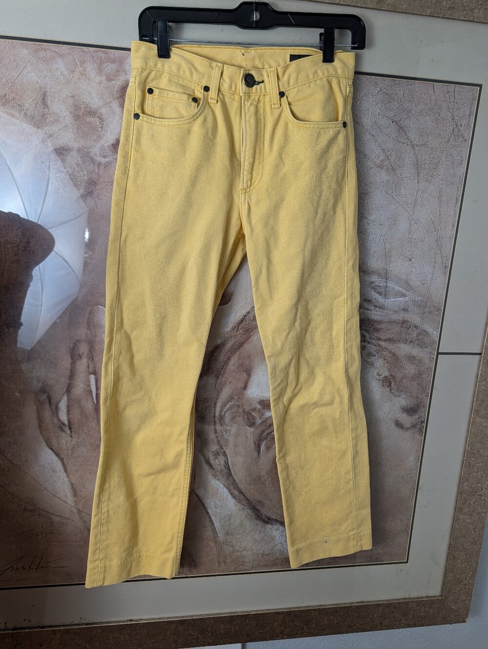 Rag & Bone Women's "Sunrise Yellow" Slim Straight Leg Denim Jeans Size 24